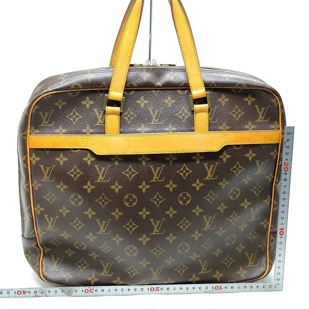 Louis Vuitton Monogram Canvas Briefcase with Vachetta Trim (brown, tan)